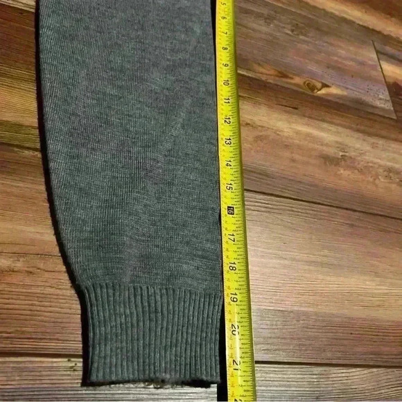 Long-Sleeve Striped Button-Through Wool Sweater Polo Golden Eagle Brand Size L - Picture 7 of 12